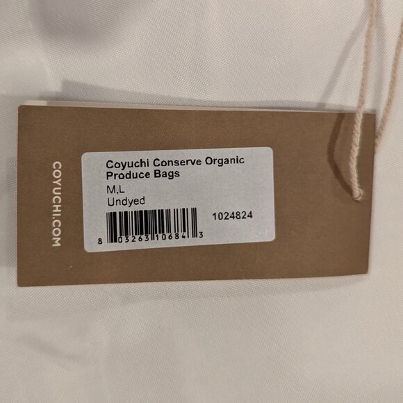 NWT Coyuchi Conserve Organic Produce Bags (100% Organic Cotton, SET of 3) - Picture 6 of 12